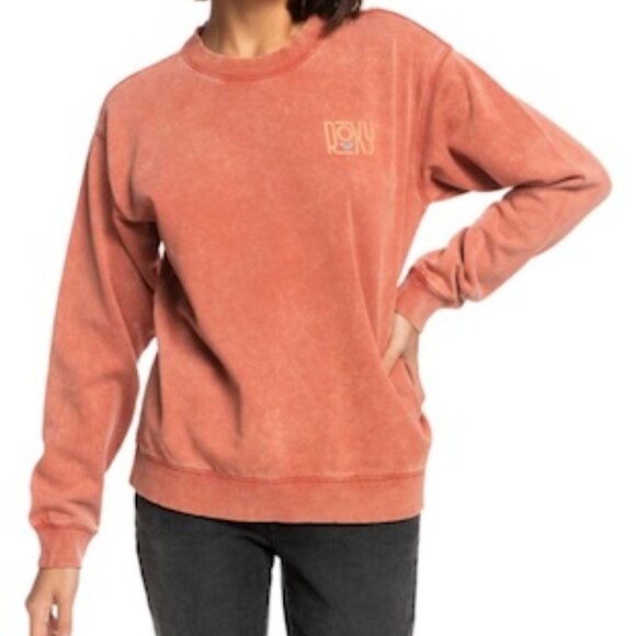 ROXY True Story Women's XXL Crewneck Sweatshirt | Orange | Outdoor Surf Beach - Picture 1 of 7